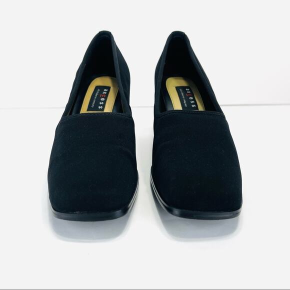 Axcess Mover Black Pumps Size 8 Fabric Upper Leather lining Closed Squared Toe - Picture 12 of 16